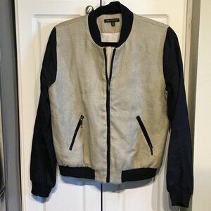 For Cynthia Linen/Ramie Zip Up Bomber Jacket
